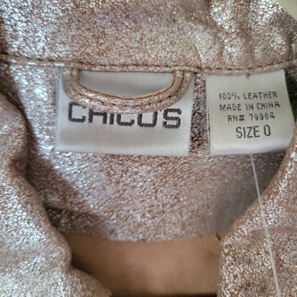 Chico's Leather Foil Jacket - Picture 4 of 5